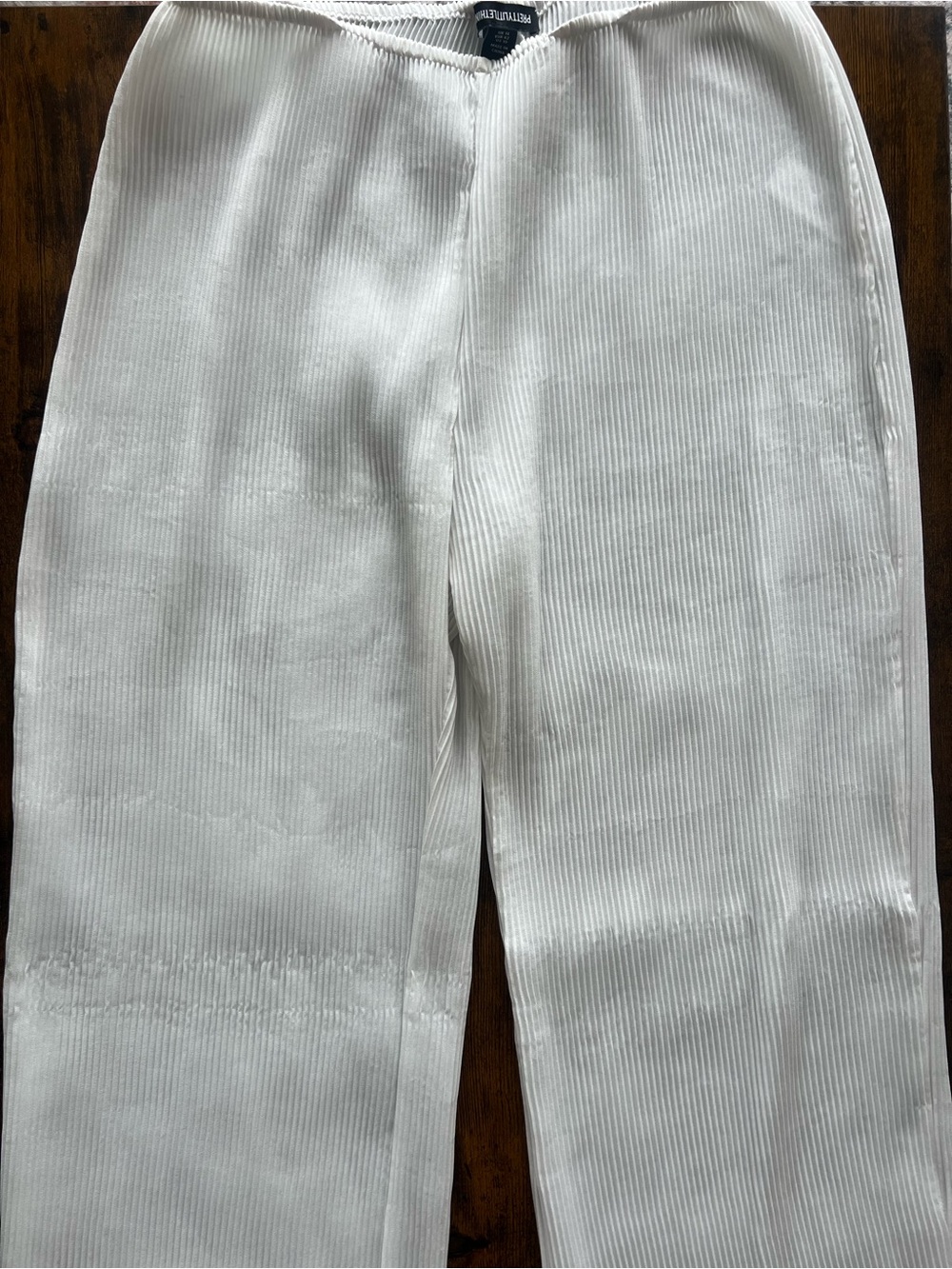 PrettyLittleThing White Pleated Sheer Pants